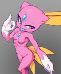 anthro breasts eyelashes featureless_breasts female gradient_background hi_res hitmanatee nintendo pink_body pok&eacute;mon pok&eacute;mon_(species) simple_background sneasel solo tongue tongue_out video_games 