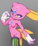  anthro breasts eyelashes featureless_breasts female gesture gradient_background hi_res hitmanatee monster_energy nintendo pink_body pok&eacute;mon pok&eacute;mon_(species) simple_background sneasel solo suggestive suggestive_gesture video_games 