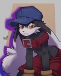  absurd_res anthro belt clothed clothing digital_media_(artwork) eoks fur gloves hair handwear hi_res humanoid hybrid klonoa klonoa_(series) looking_at_viewer male multicolored_body multicolored_fur red_clothing signature smile solo video_games 