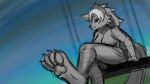  anthro canid canine claws cute_fangs feet female fur hi_res mammal nezuseishy pawpads paws pocketmob shina_(pocketmob) simple_background sketch smile solo toe_claws toes 