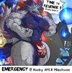  ! abs ambiguous_gender anthro arm_hair big_bulge big_muscles body_hair bubble bulge capcom chest_tuft clothing dialogue dragon duo glowing glowing_eyes hi_res huge_muscles jockstrap larger_male leviathan_(mh) male masterelrest mizutsune monster_hunter monster_hunter_rise mountain multicolored_body muscular muscular_male muscular_thighs open_mouth size_difference talking_to_another text thick_thighs tongue tongue_out tuft two_tone_body underwear veiny_muscles video_games yelling 