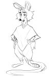  2022 alternate_form alternate_species anthro black_and_white bruno_madrigal clothed clothing disney encanto full-length_portrait furrification hair hands_on_hips hi_res line_art male mammal monochrome murid murine olen_ac plantigrade portrait rat relaxed_expression rodent simple_background sketch solo standing white_background 