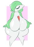 arizonathevixen big_breasts breasts female gardevoir green_hair hair hair_over_eye half-closed_eyes hi_res huge_breasts humanoid hyper hyper_breasts looking_at_viewer narrowed_eyes nintendo one_eye_obstructed open_mouth pok&eacute;mon pok&eacute;mon_(species) red_eyes solo thick_thighs video_games white_body wide_hips 