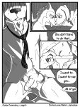  anthro balls beastars belly bird_dog bodily_fluids canid canine canis clothed clothing comic digital_media_(artwork) domestic_dog duo english_text erection foreskin fur genitals hi_res hunting_dog jack_(beastars) kissing labrador legoshi_(beastars) male male/male mammal monochrome navel necktie nude penis pubes retriever saliva simple_background text underwear undressing vein veiny_penis wintersink wolf 