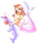  animal bb breasts heart hearts large_breasts mermaid monster_girl smile 