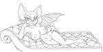  animal_ears bat_wings breasts furry lying monochrome nipples pussy rouge_the_bat solo sonic_the_hedgehog uncensored wings 