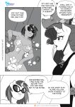  2019 anthro anthrofied blush bubble comic convenient_censorship dialogue dragon english_text equine eyeshadow eyewear female friendship_is_magic glasses hi_res horn horse lipstick low-angle_view makeup male mammal my_little_pony open_mouth partially_submerged pia-sama pony rarity_(mlp) sharp_teeth smile spike_(mlp) sunglasses sweat sweatdrop teeth text tongue unicorn vinyl_scratch_(mlp) worm&#039;s-eye_view 