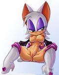  animal_ears bat_wings breasts furry gloves nipples pussy rouge_the_bat smile solo sonic_the_hedgehog spread_legs uncensored wings 