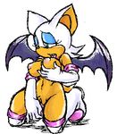  1girl animal_ears bat_wings breasts furry gloves lowres masturbation nipples pussy rouge_the_bat smile solo sonic_the_hedgehog uncensored wings 