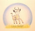  2016 antelope black_hooves black_tail bovid cloven_hooves colored_pencil_(artwork) countershade_face countershade_legs countershade_torso countershading cub eyelashes eyes_closed fan_character female feral full-length_portrait fur grass grey_horn happy hooves horn jumping mammal mmiri_omi multicolored_fur my_little_pony portrait prancing pronking quadruped ridged_horn shadow simple_background smile solo springbok suspended_in_midair tail_tuft tan_fur thefriendlyelephant toony traditional_media_(artwork) true_antelope tuft two_tone_fur two_tone_tail white_background white_countershading white_fur white_tail young 