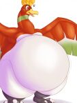  2021 avian belly big_belly bird blitzit claws feral hi_res ho-oh legendary_pok&eacute;mon looking_surprised nintendo obese obese_feral open_mouth overweight overweight_feral pok&eacute;mon pok&eacute;mon_(species) solo spread_arms standing tongue video_games 