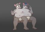  2_heads anthro bulge chubby_male conjoined duo hi_res male male/male mammal multi_head murid murine overweight overweight_male rat rodent smoking theyton 