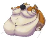  2021 anthro belly big_belly big_butt butt canid canine canis colored coyote dipstick_tail eyes_closed force_feeding forced huge_butt huge_thighs hyper hyper_belly hyper_butt hyper_thighs immobile immobilization male mammal markings morbidly_obese morbidly_obese_anthro morbidly_obese_male navel obese obese_anthro obese_male overweight overweight_anthro overweight_male rain_(vanillayote) shaded solo tail_markings thick_thighs vanillayote weight_gain 