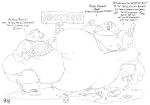  2016 anthro bellies_touching belly big_belly big_butt big_moobs body_hair bojack_horseman bojack_horseman_(character) bottomwear burping butt butt_hair canid canine canis clothed clothing dialogue domestic_dog duo equid equine eyewear eyewear_on_head food footwear gesture hi_res holding_food holding_object horse looking_at_another looking_away male mammal moobs morbidly_obese mr._peanutbutter netflix obese obese_anthro obese_male open_mouth overweight overweight_anthro overweight_male pants pointing poking puffed_cheeks shirt shoes starfig sunglasses sunglasses_on_head text topwear torn_clothing 