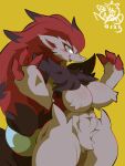  absurd_res anthro blush breasts canid canine claws female fur hair hi_res looking_at_viewer mammal nintendo nude nyaswitchnya pok&eacute;mon pok&eacute;mon_(species) smile solo video_games zoroark 