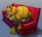  anthro belly big_butt butt cocoa_(cheesecaker) duo embrace fan_character female feral fur furniture gillpanda hand_on_stomach hug male male/female mammal nintendo nude obese obese_anthro obese_female overweight overweight_anthro overweight_female pikachu pok&eacute;mon pok&eacute;mon_(species) raichu rodent size_difference sleeping sofa sparks_(cheesecaker) thick_thighs video_games yellow_body yellow_fur 
