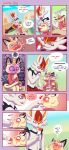  absurd_res asderzx cinderace comic dessert dialogue duo food gesture hi_res ice_cream male male/male meowth nintendo petting_head pok&eacute;mon pok&eacute;mon_(species) suggestive suggestive_gesture video_games 