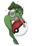  anthro breasts brown_body female green_body green_hair hair hi_res horn looking_at_viewer multicolored_body nintendo nude open_mouth open_smile orange_eyes plant pok&eacute;ball pok&eacute;mon pok&eacute;mon_(species) smile solo teeth torterra tree two_tone_body video_games yawg 