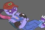  anthro claws clothing farmer gem hat headgear headwear male nintendo overalls pipe pok&eacute;mon pok&eacute;mon_(species) pokemon_legends_arceus purple_body sneasler sneed&#039;s_feed_and_seed solo unknown_artist video_games 