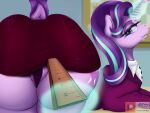  bedroom_eyes br333 clothing equid equine female feral friendship_is_magic horn magic mammal my_little_pony narrowed_eyes panties ruler seductive solo starlight_glimmer_(mlp) teacher teasing underwear unicorn 