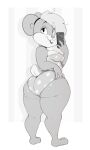  anthro big_butt black_eyes butt clothing dorin_(usnarbit) female hi_res lagomorph leporid mammal mature_female overweight rabbit solo swimwear usnarbit wide_hips 