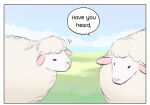  aman_(weibo) bovid caprine comic dot_eyes duo edit english_text feral hard_translated mammal outside sheep text translated white_body 