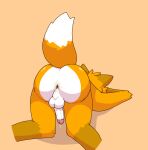  anthro anus bloonfxy bodily_fluids butt canid canine cum fluffy fluffy_tail fox foxy_(disambiguation) fxy genital_fluids genitals hi_res male mammal penis raposs323 rear_view solo thi_raposs323 