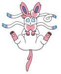  4_toes absurd_res ambiguous_gender blue_body blue_eyes blue_fur eeveelution feet felid feline feral fur hi_res looking_at_viewer lying mammal nintendo on_back paws pink_body pink_fur pok&eacute;mon pok&eacute;mon_(species) ribbons simple_background solo sylveon toes trenton_worthy_(artist) video_games white_body white_fur worried 