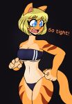  anthro blonde_hair blue_eyes breasts cleavage clothed clothing felid feline female fur fur_pattern gris_swimsuit hair hi_res lemondude mammal maya_(lemondude) meme meme_clothing one-piece_swimsuit orange_body orange_fur solo swimwear thick_thighs tight_clothing translucent translucent_clothing translucent_swimwear under_boob 