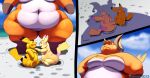  angry anthro beach belly big_belly big_breasts big_butt breasts butt cocoa_(cheesecaker) duo female feral flirting fur group hair kazecat larger_female looming looming_over male male/female mammal milachu nintendo nude obese obese_anthro obese_female overweight overweight_anthro overweight_female overweight_male pikachu pok&eacute;mon pok&eacute;mon_(species) raichu rodent seaside size_difference sparks_(cheesecaker) thick_thighs video_games yellow_body yellow_fur 