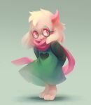  &lt;3 2_horns anthro bovid caprine deltarune eyewear floppy_ears fur glasses goat hands_behind_back horn ka42541785 male mammal pink_horn pink_scarf ralsei scarf shadow simple_background solo undertale_(series) video_games white_body white_fur 