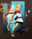  agata_(arc_rose) anthro arc_rose clothed clothing digital_media_(artwork) domestic_cat felid feline felis female hi_res looking_at_viewer mammal scarf simple_background solo whiskers 