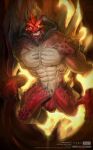  balls big_penis demon detailed_background diablo_(character) dota fire genitals glowing glowing_eyes half-erect hi_res horn huge_penis humanoid male muscular muscular_male nude penis red_body red_skin solo spikes todex vein veiny_penis video_games 