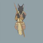  ambiguous_gender anthro armor belt bracers canid canine clothing cryphalen fox hi_res mammal solo tabard weapon 