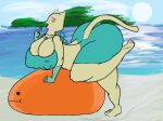  anthro ball beach beach_ball big_breasts big_butt breasts butt domestic_cat felid feline felis female fish hi_res huge_breasts huge_butt huge_thighs humanoid inflatable mammal marine pantherine seaside solo sunny thick_thighs 