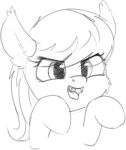  2022 alternate_species bat_pony equid eyelashes fangs female feral friendship_is_magic hasbro hi_res mammal mane monochrome my_little_pony octavia_(mlp) open_mouth simple_background sketch solo tongue tongue_out zippysqrl 