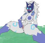  absurd_res big_breasts blush breasts female fluffy genitals hi_res humanoid kindred_(lol) lamb_(lol) league_of_legends pussy riot_games simple_background solo spread_legs spread_pussy spreading thick_thighs tyler_3d_(artist) video_games 