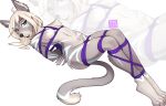  2022 4_toes 5_fingers absurd_res anthro blue_eyes breasts digital_media_(artwork) feet felid feline female fingers fur hair hi_res looking_at_viewer mammal moddish rope solo teeth toes 