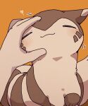  &lt;3 2022 blush brown_body brown_fur eyes_closed feral fur furret hi_res humanoid_hands ke_mo_suke nintendo pok&eacute;mon pok&eacute;mon_(species) simple_background solo_focus video_games 