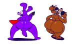  anthro balls big_butt bonnie_(fnaf) butt duo five_nights_at_freddy&#039;s freddy_(fnaf) genitals guitar hi_res machine male male/male microphone musical_instrument penis plucked_string_instrument presenting presenting_hindquarters robot scottgames simple_background string_instrument superiorfox video_games white_background 
