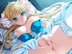  1girl anus ass bb beautiful bed blonde blonde_hair blue_eyes blush breasts clitoris crown game_cg large_breasts lying nude pussy solo uncensored 
