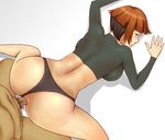  ass breasts clothed_female_nude_male doggystyle from_behind gym_leader multicolored_hair natane_(pokemon) penis pokemon pubic_hair sex thong uncensored underwear 