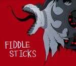  character_name fiddlesticks from_side gj_gwaeji highres league_of_legends monster open_mouth red_background scarecrow sharp_teeth solo teeth tongue tongue_out 