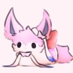  ambiguous_gender eeveelution feral fluffy fur fur_markings hi_res loaf lying mammal markings nintendo on_front pink_body pink_fur pok&eacute;mon pok&eacute;mon_(species) ribbons simple_background simple_eyes snoiifoxxo solo sylveon tuft video_games white_background white_body white_fur 