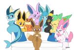  anthro black_body black_nose blue_body blue_eyes breasts brown_body butt cheek_tuft dipstick_tail eevee eeveelution espeon facial_tuft female flareon fluffy fluffy_tail frill_(anatomy) furniture genitals glaceon group humanoid_genitalia i_am_kat95 jolteon leafeon male mammal markings neck_tuft nervous nintendo penis pillow pink_body pink_tongue pok&eacute;mon pok&eacute;mon_(species) pok&eacute;morph purple_body purple_eyes red_body red_eyes simple_background sofa sylveon tail_markings tan_body tongue tuft umbreon vaporeon video_games white_background white_body yellow_body 