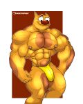  absurd_res anthro bulge catdog_(series) clothing domestic_cat felid feline felis hi_res male mammal monstadog muscular nickelodeon pecs piercing solo thong underwear xmonstadogx 