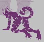  all_fours analpaladin anthro bodily_fluids cum cum_inside dragon female genital_fluids looking_at_viewer miss_chemical scalie solo spread_wings western_dragon wings 
