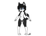  anthro arrowheadx bulge canid canine fur hair male mammal owo simple_background solo 