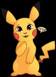  2022 ambiguous_gender dialogue digital_media_(artwork) english_text feral fur grumpy_griffin_creations hi_res looking_at_viewer mammal nintendo open_mouth pikachu pok&eacute;mon pok&eacute;mon_(species) rodent simple_background smile solo standing text video_games yellow_body yellow_fur 