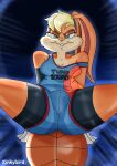  abstract_background absurd_res anthro arm_support ball basketball_(ball) basketball_uniform blonde_hair breasts buckteeth cleavage clothed clothing female hair hi_res kinkybird lagomorph leporid lola_bunny looking_at_viewer looney_tunes mammal off_shoulder rabbit reclining smile solo space_jam space_jam:_a_new_legacy sportswear spread_legs spreading teeth uniform warner_brothers 